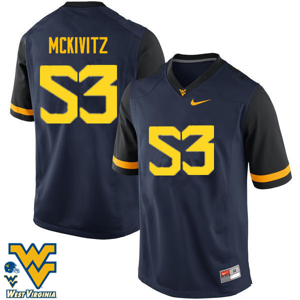 NCAA Men's Colton McKivitz West Virginia Mountaineers Navy #53 Nike Stitched Football College Authentic Jersey IO23U37PJ